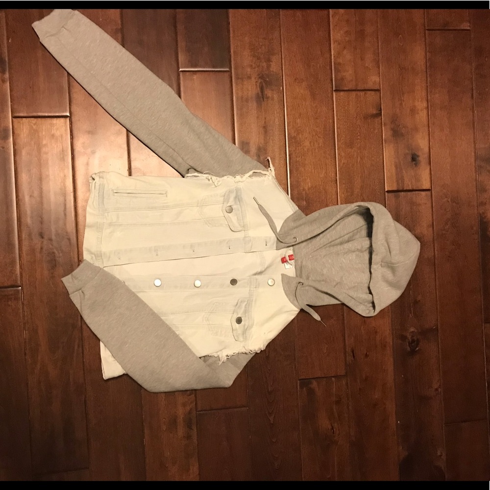 Hoodie jean jacket! Pretty much new condition.